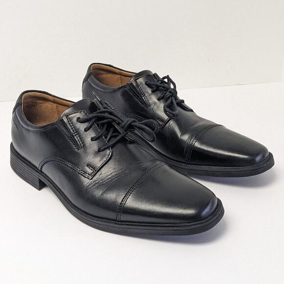 Clarks Tilden Cap Oxford Shoe, Black, Mens 7.5 M main image 5
